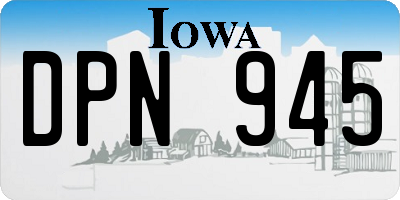 IA license plate DPN945
