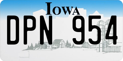 IA license plate DPN954