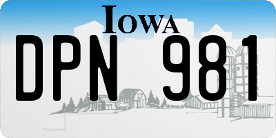 IA license plate DPN981