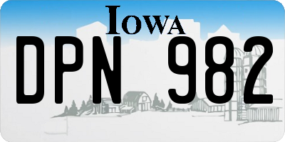 IA license plate DPN982