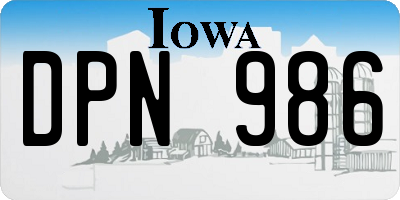 IA license plate DPN986