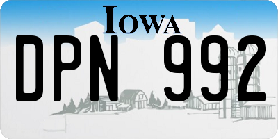 IA license plate DPN992
