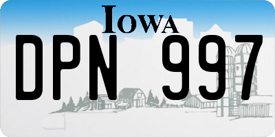 IA license plate DPN997