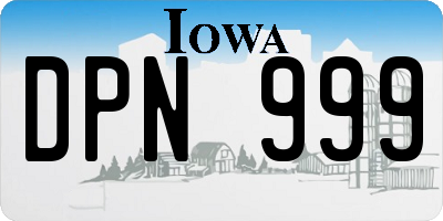 IA license plate DPN999