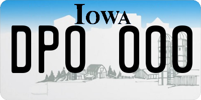 IA license plate DPO000