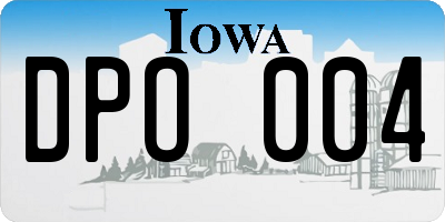 IA license plate DPO004