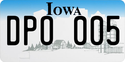 IA license plate DPO005