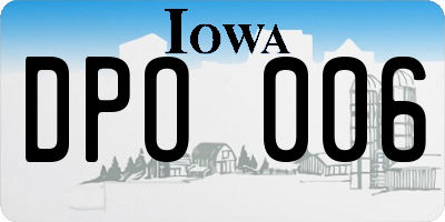 IA license plate DPO006
