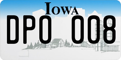 IA license plate DPO008