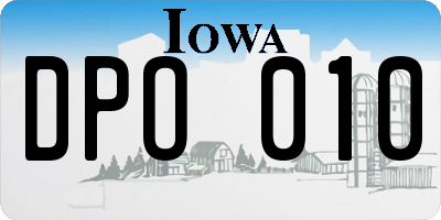 IA license plate DPO010