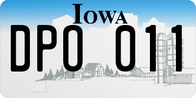 IA license plate DPO011