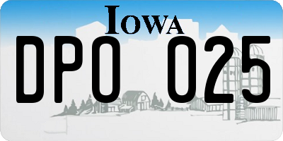 IA license plate DPO025