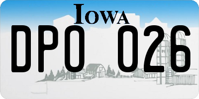 IA license plate DPO026