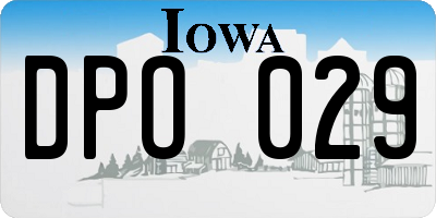IA license plate DPO029