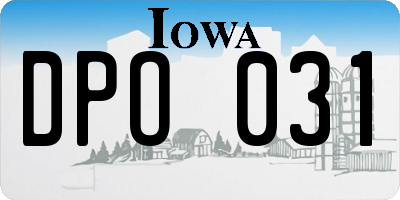 IA license plate DPO031