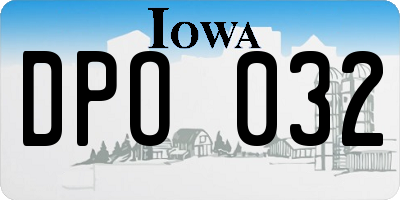 IA license plate DPO032