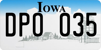 IA license plate DPO035