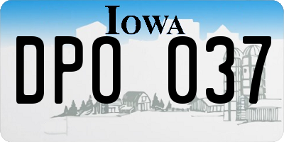 IA license plate DPO037