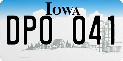 IA license plate DPO041