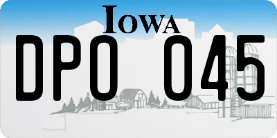 IA license plate DPO045