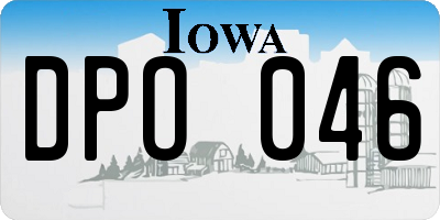 IA license plate DPO046