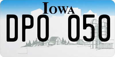 IA license plate DPO050