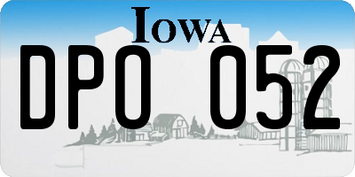 IA license plate DPO052