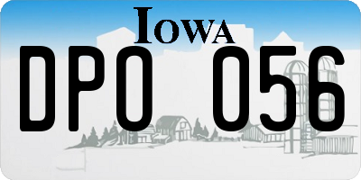 IA license plate DPO056