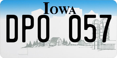 IA license plate DPO057