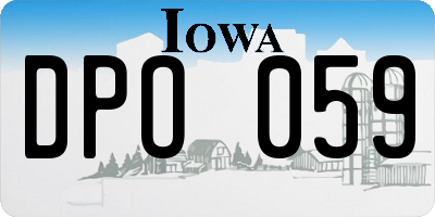 IA license plate DPO059