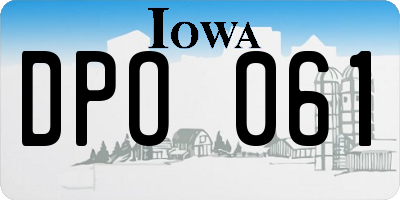 IA license plate DPO061