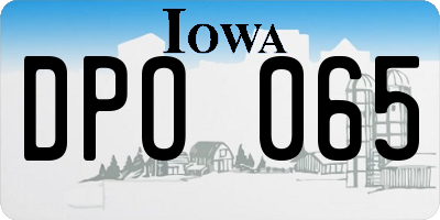 IA license plate DPO065