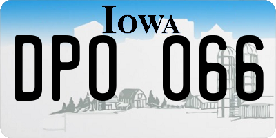 IA license plate DPO066
