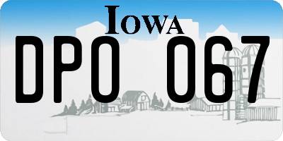 IA license plate DPO067