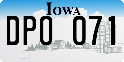 IA license plate DPO071