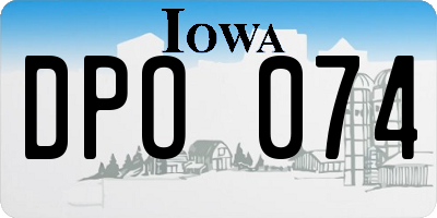 IA license plate DPO074