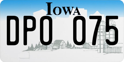 IA license plate DPO075