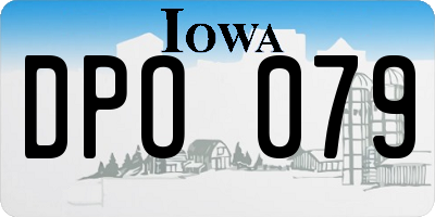 IA license plate DPO079