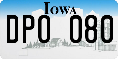 IA license plate DPO080