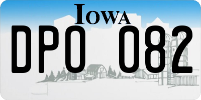 IA license plate DPO082
