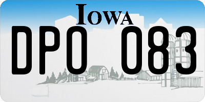 IA license plate DPO083
