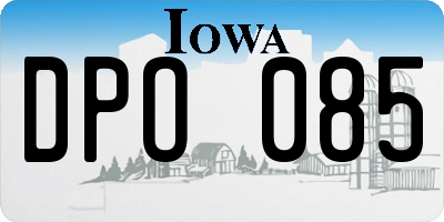 IA license plate DPO085