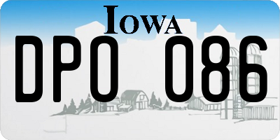 IA license plate DPO086