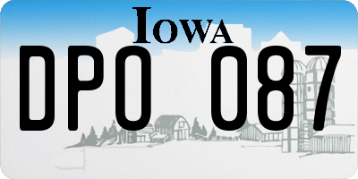 IA license plate DPO087