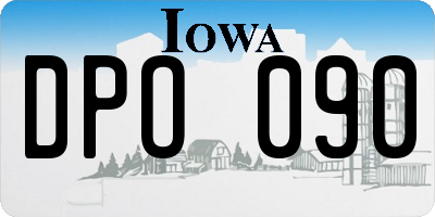 IA license plate DPO090