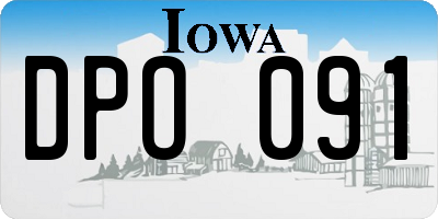 IA license plate DPO091