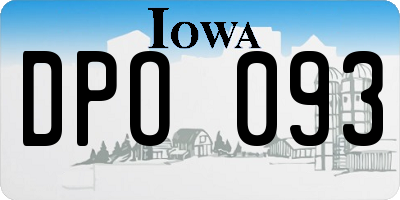 IA license plate DPO093