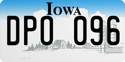 IA license plate DPO096