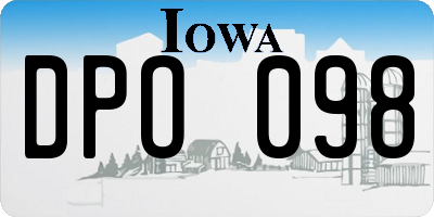 IA license plate DPO098