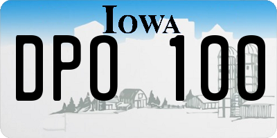 IA license plate DPO100